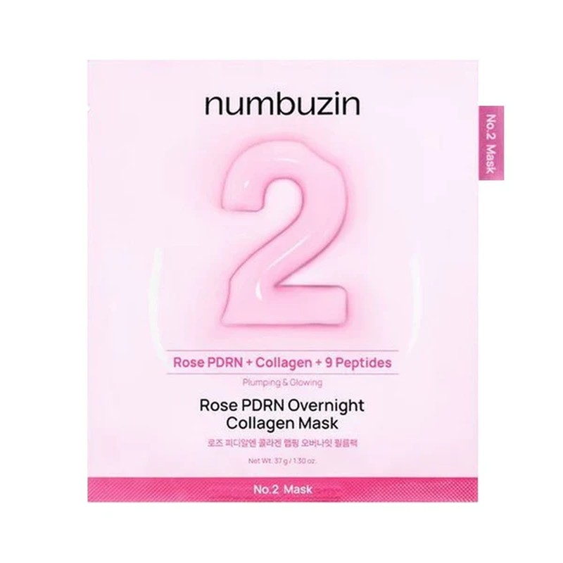 Numbuzin No.2 Rose PDRN Overnight Collagen Mask 37 g (1 unidad) – Mascarilla de noche