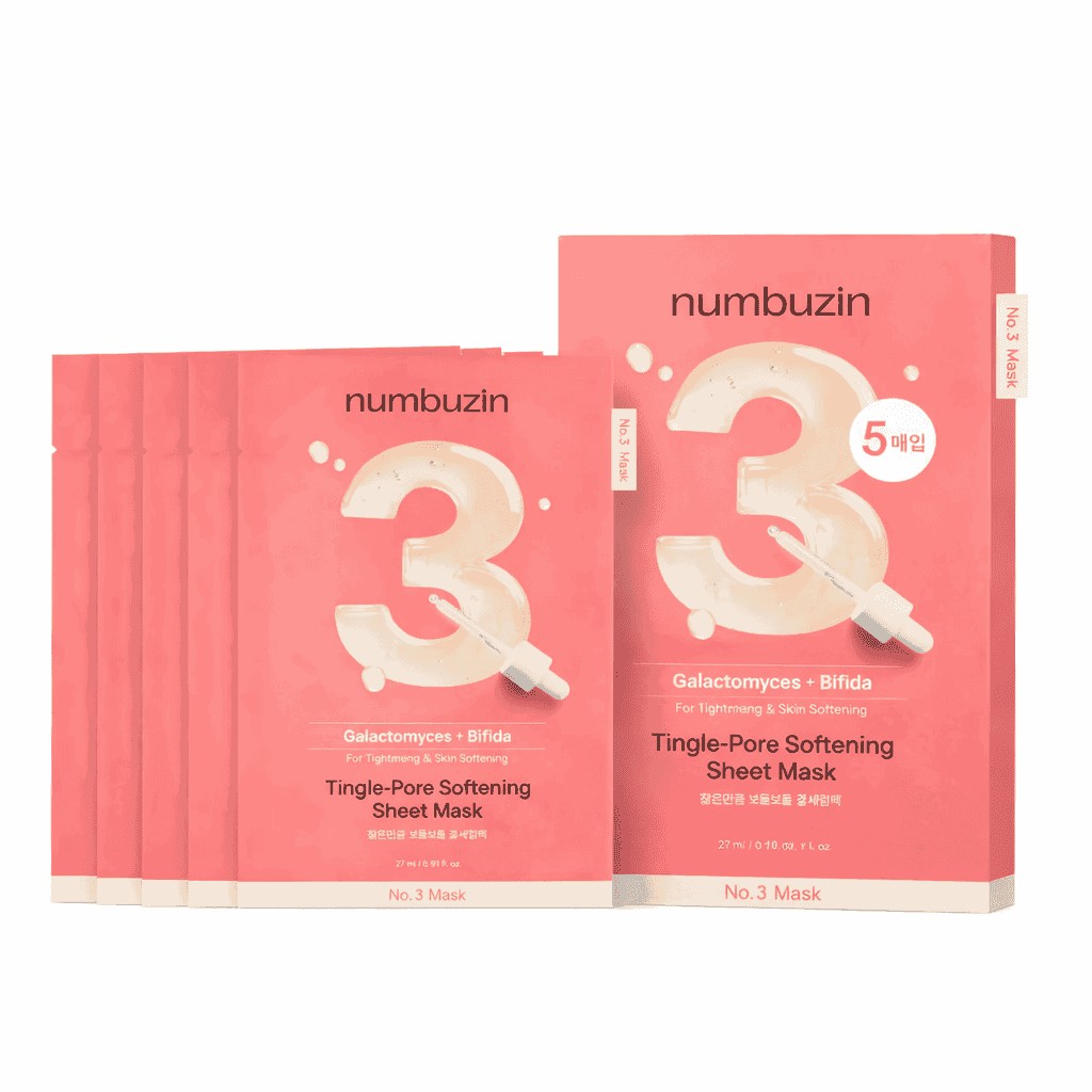 Numbuzin No.3 Tingle Pore Softening Sheet Mask 27 ml x 4 – Pack afinador de poros