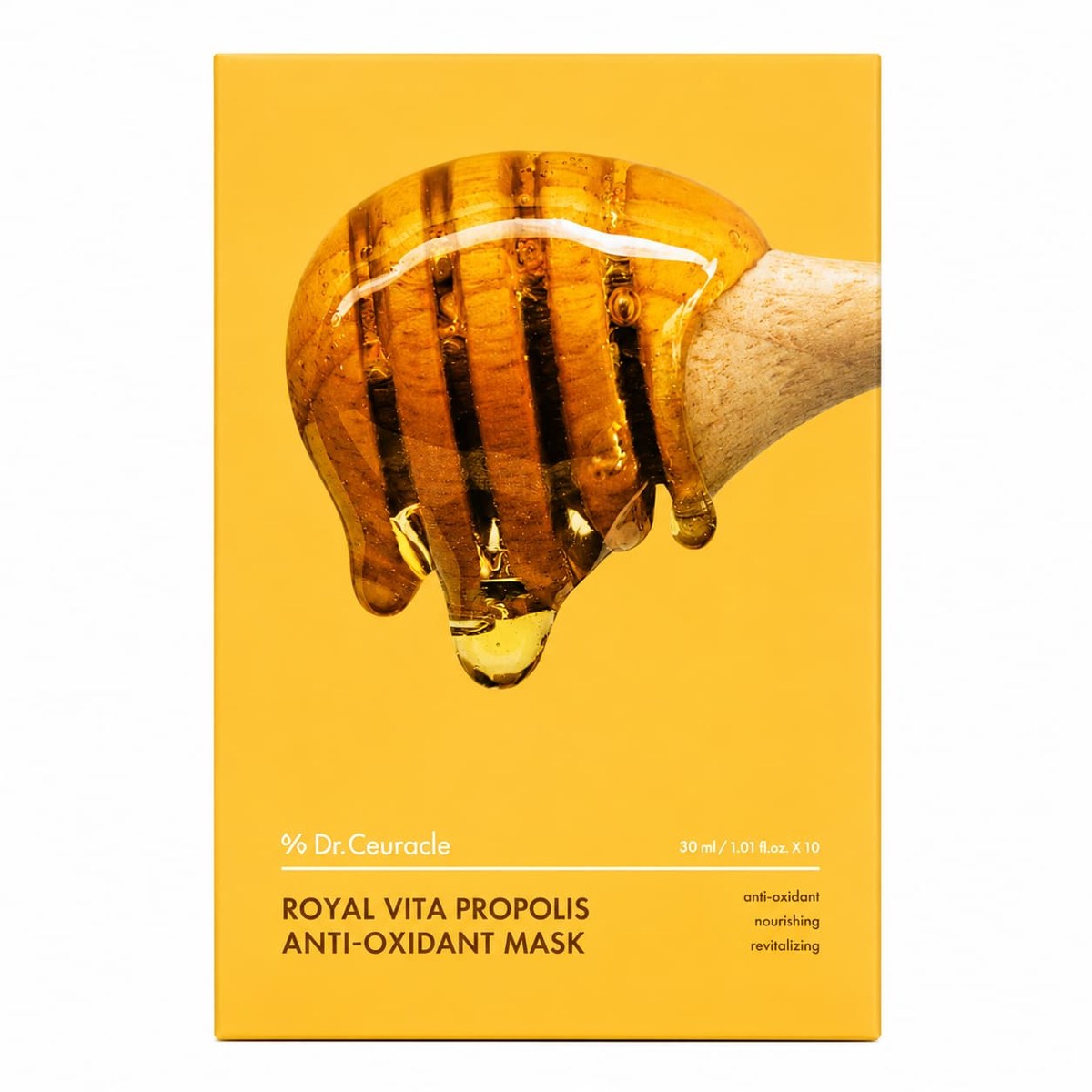 Dr. Ceuracle Royal Vita Propolis Anti-Oxidant Mask 10 sheets – Mascarilla nutritiva y antioxidante con propóleo y jalea real