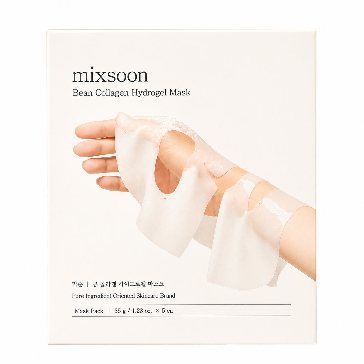 MIXSOON Bean Collagen Hydrogel Mask Pack, 5 sheets – Mascarilla de hidrogel con soja y colágeno 5 sheets
