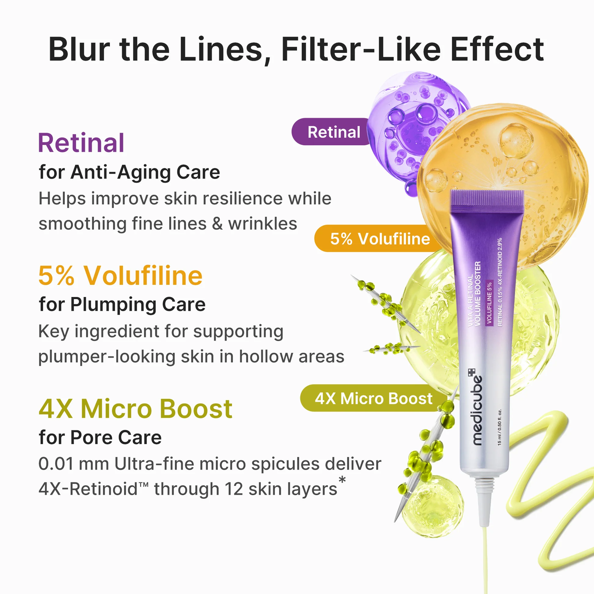 Texture Medicube Vita A Retinal Volume Booster 15 ml – Retinal ampoule for wrinkles and volume