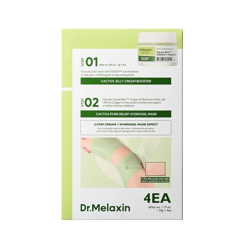 Dr.Melaxin 2-Step Cactox Pore Relief Hydrogel Mask, 4sheets – Mascarilla (4 uds)
