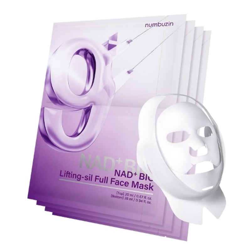 Numbuzin No.9 NAD Bio Lifting-sil Full Face Pack Sheet (4 unidades) – Pack tensor