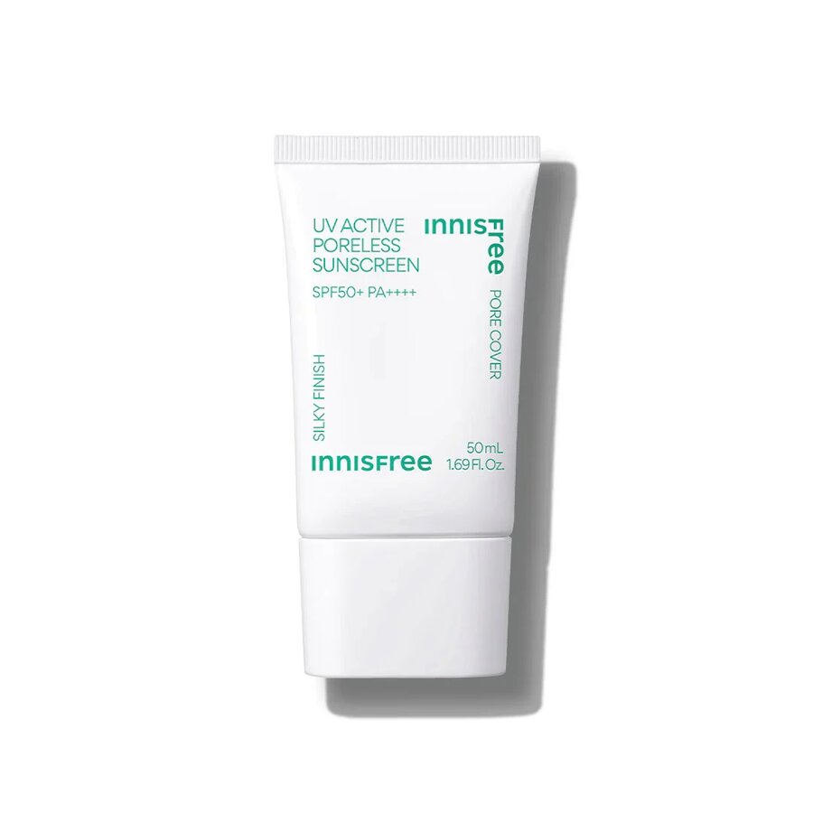Innisfree UV Active Poreless Sunscreen SPF50+ PA++++ 50 ml – Protector solar minimizador de poros SPF50+ PA++++ 50 ml