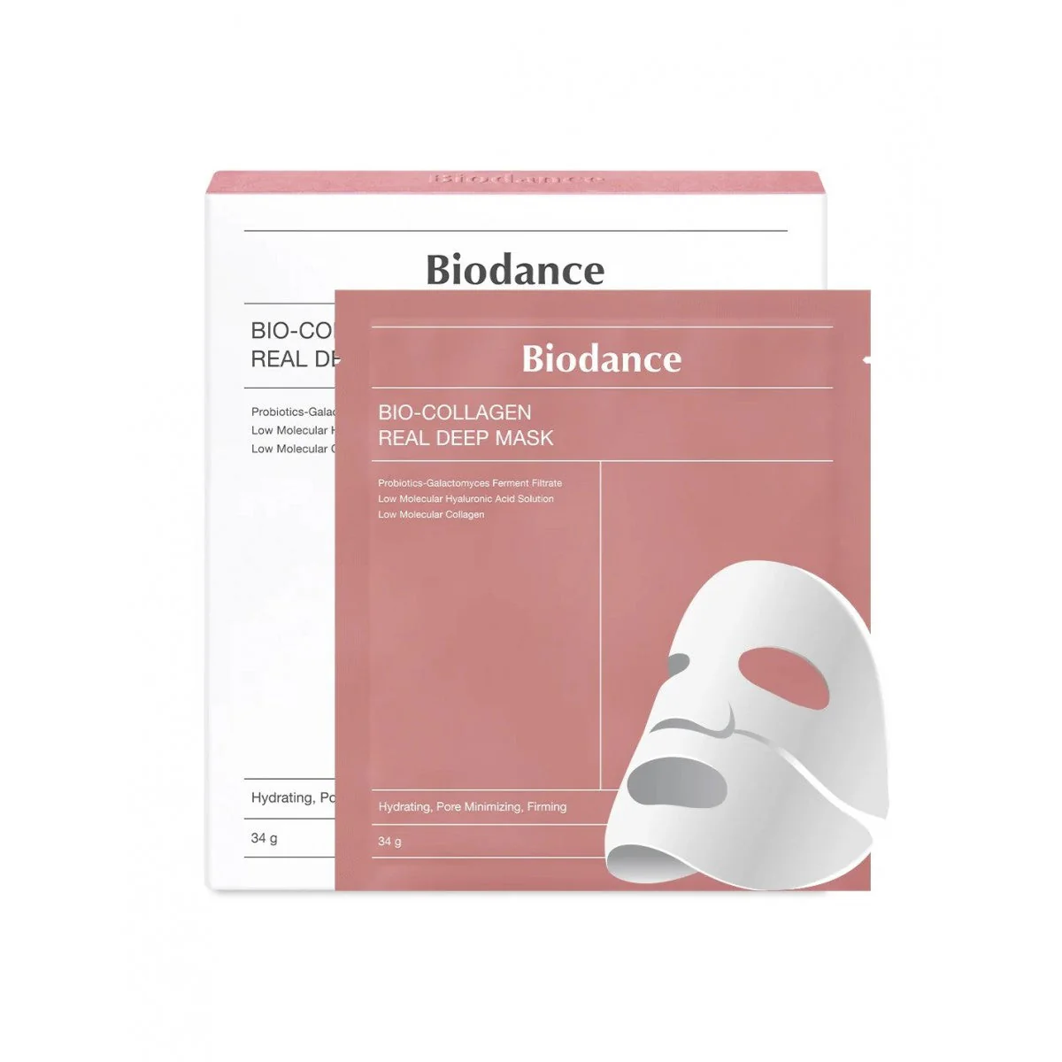 Biodance - Collagen Real Deep Mask Set - Bio - Set de mascarillas reafirmantes de colágeno - 4 uds/34g