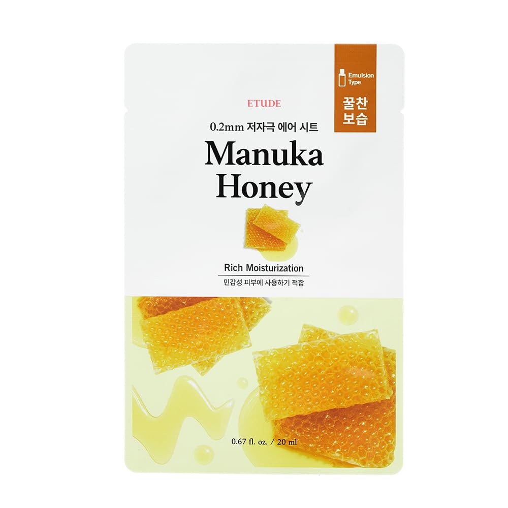 Etude House - 0.2 Therapy Air Mask Manuka Honey, 20ml – Mascarilla facial de miel de manuka (20 ml)