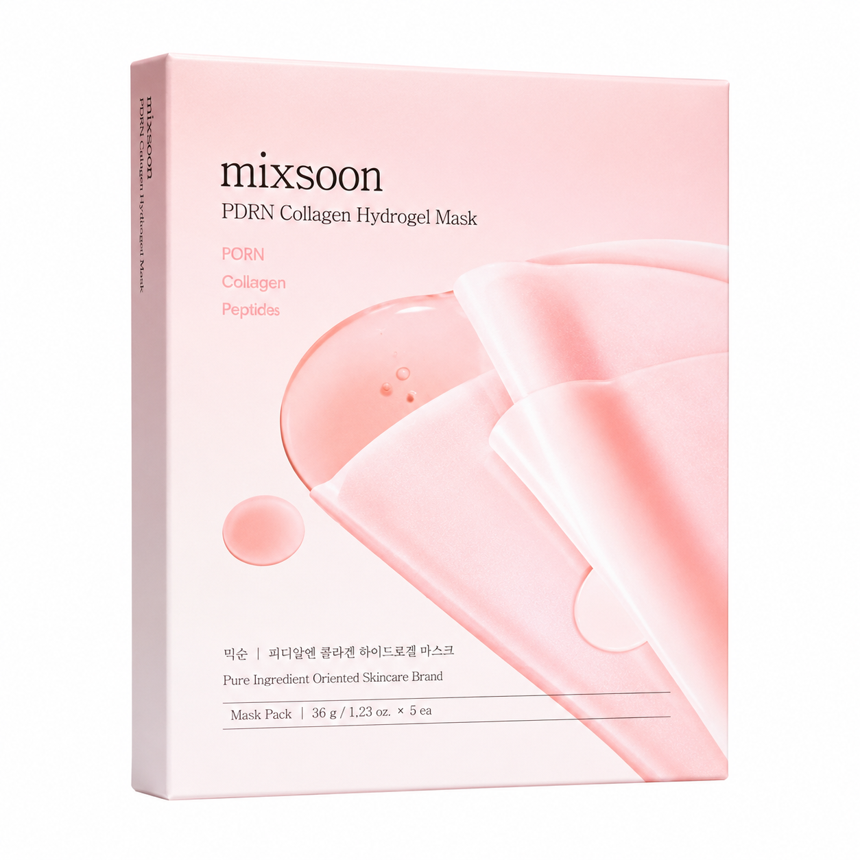 MIXSOON PDRN Collagen Hydrogel Mask, 5 sheets – Mascarilla de hidrogel con PDRN y colágeno 5 sheets