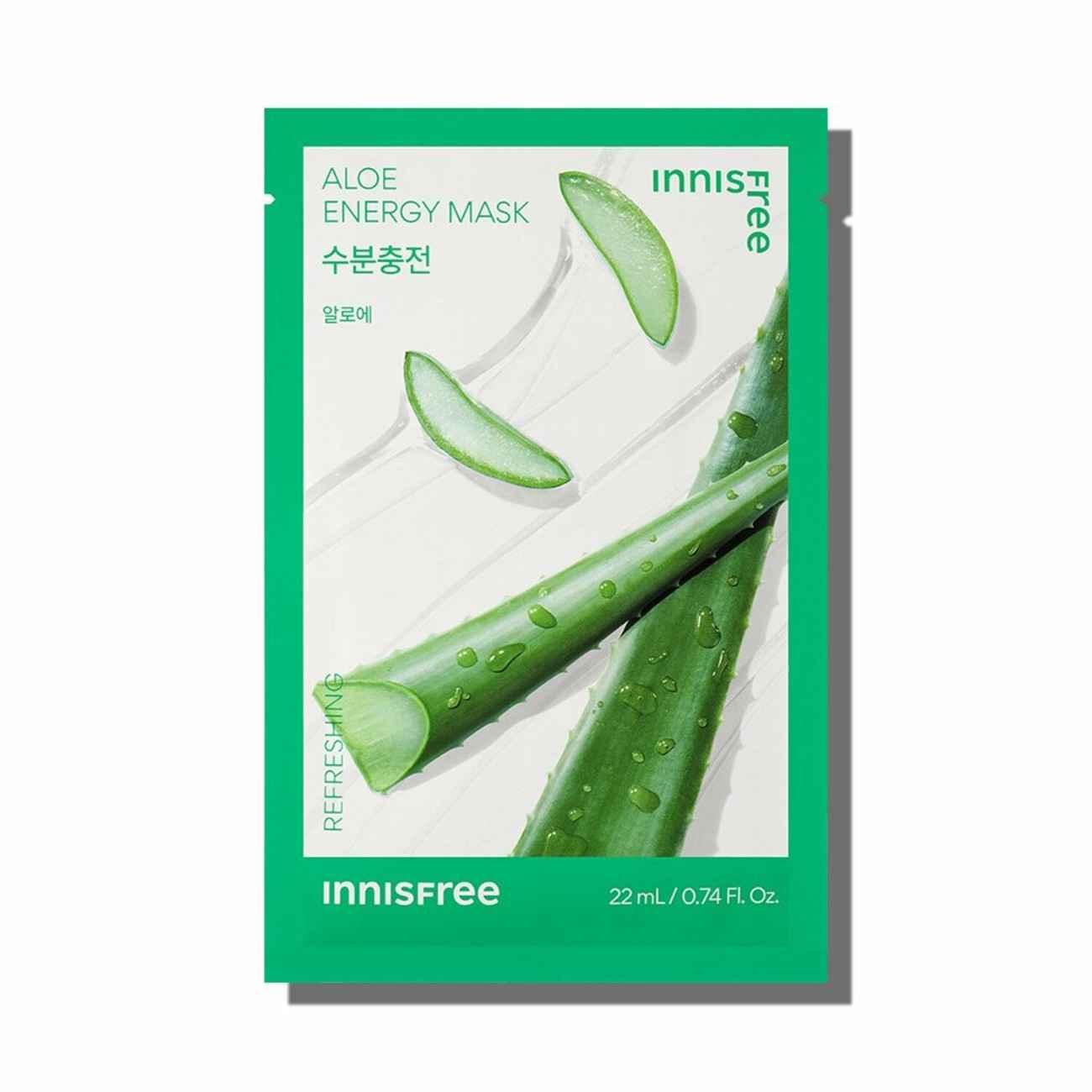 Innisfree Aloe Energy Mask 22 ml – Mascarilla facial calmante de aloe 22 ml