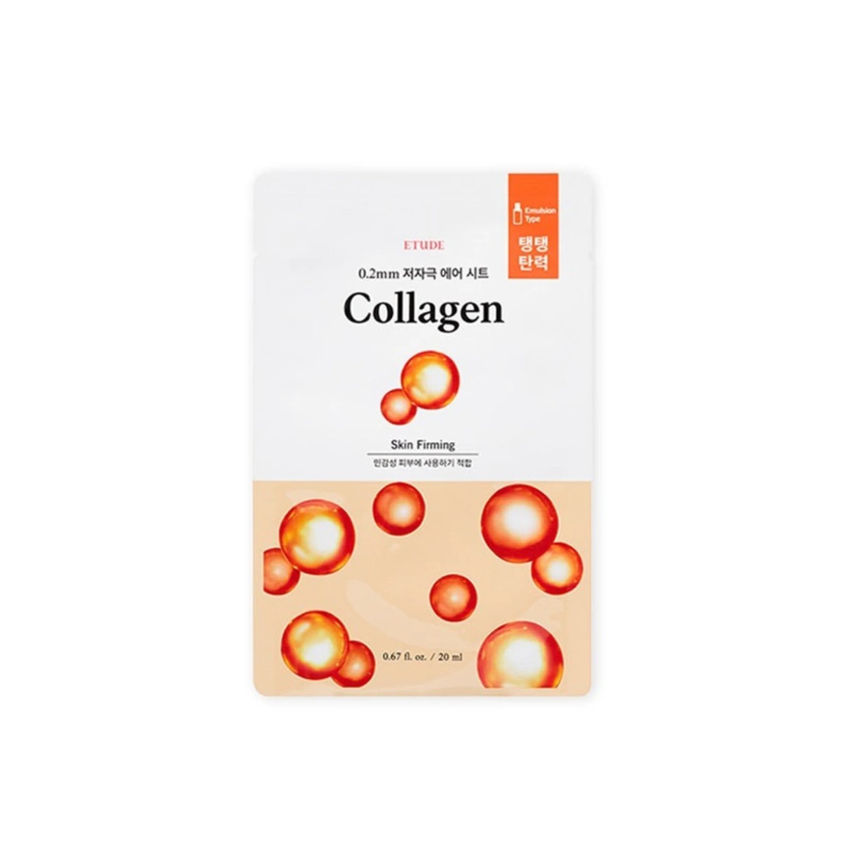 Etude House - 0.2 Therapy Air Mask Collagen, 20ml – Mascarilla facial de colágeno (20 ml)