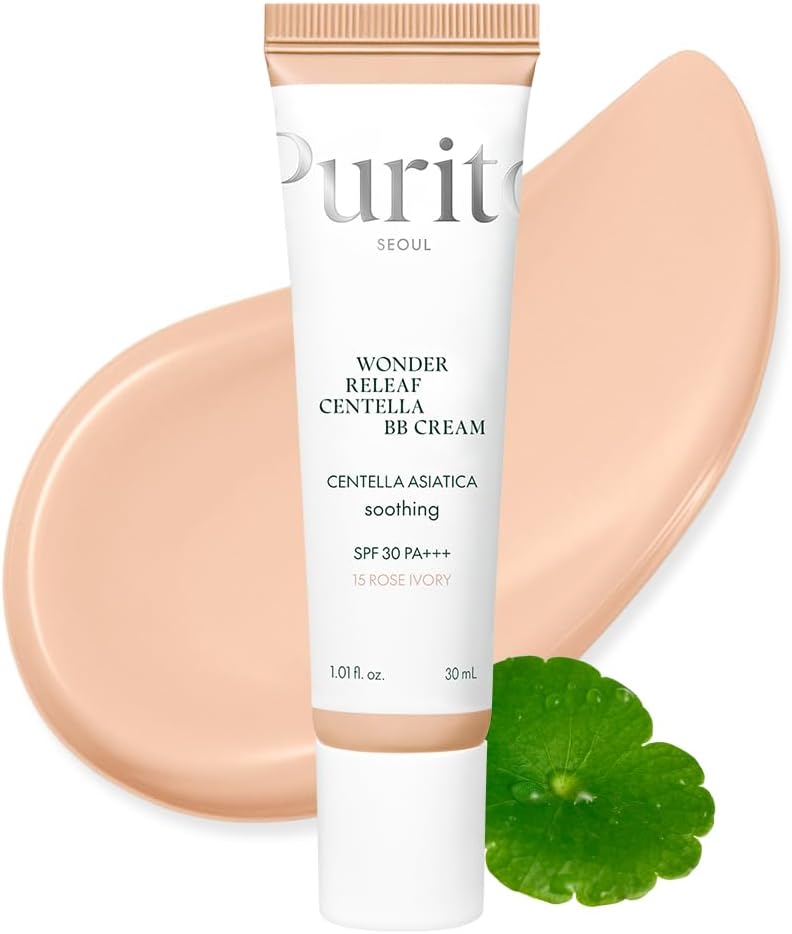 Purito Wonder Releaf Centella BB Cream tono #13 Neutral Ivory - tubo de 30 ml con SPF 30 PA+++
