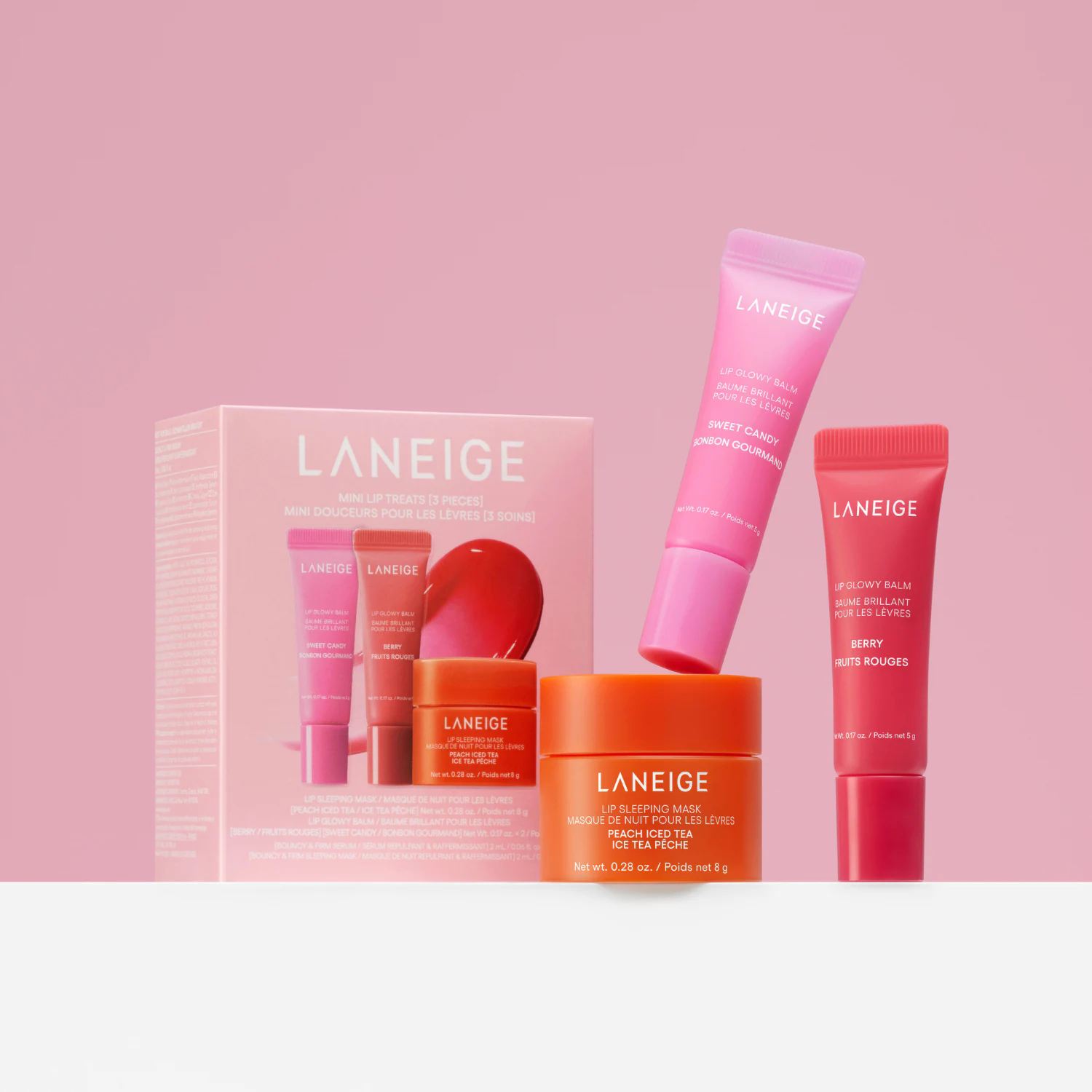 Laneige Mini Lip Treats 3 piezas – Set de Cuidado Labial Hidratante Día y Noche