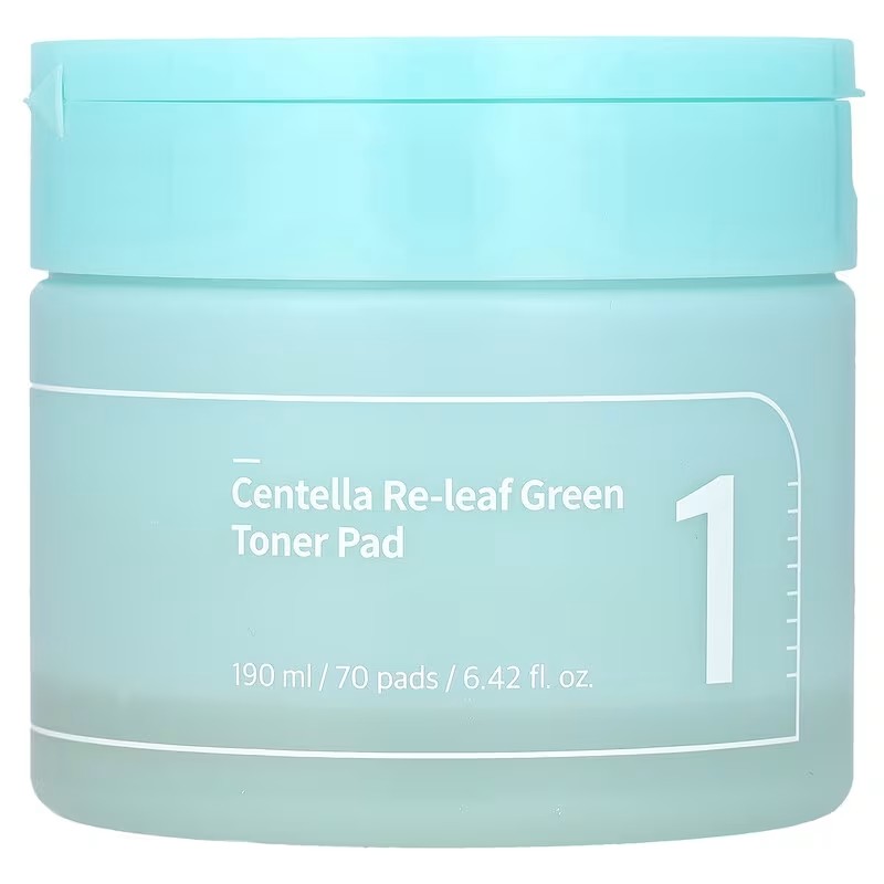 Numbuzin No.1 Centella Re-Leaf Green Toner Pad 190 ml (70 discos) – Discos calmantes con centella