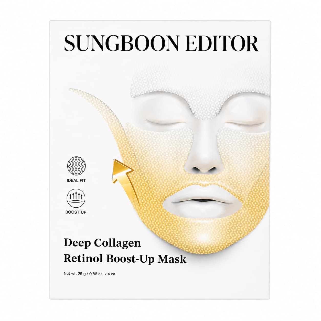 Sungboon Editor - Set de mascarillas reafirmantes - Deep Collagen Retinol Boost-Up Mask - 4 unidades (25 g)
