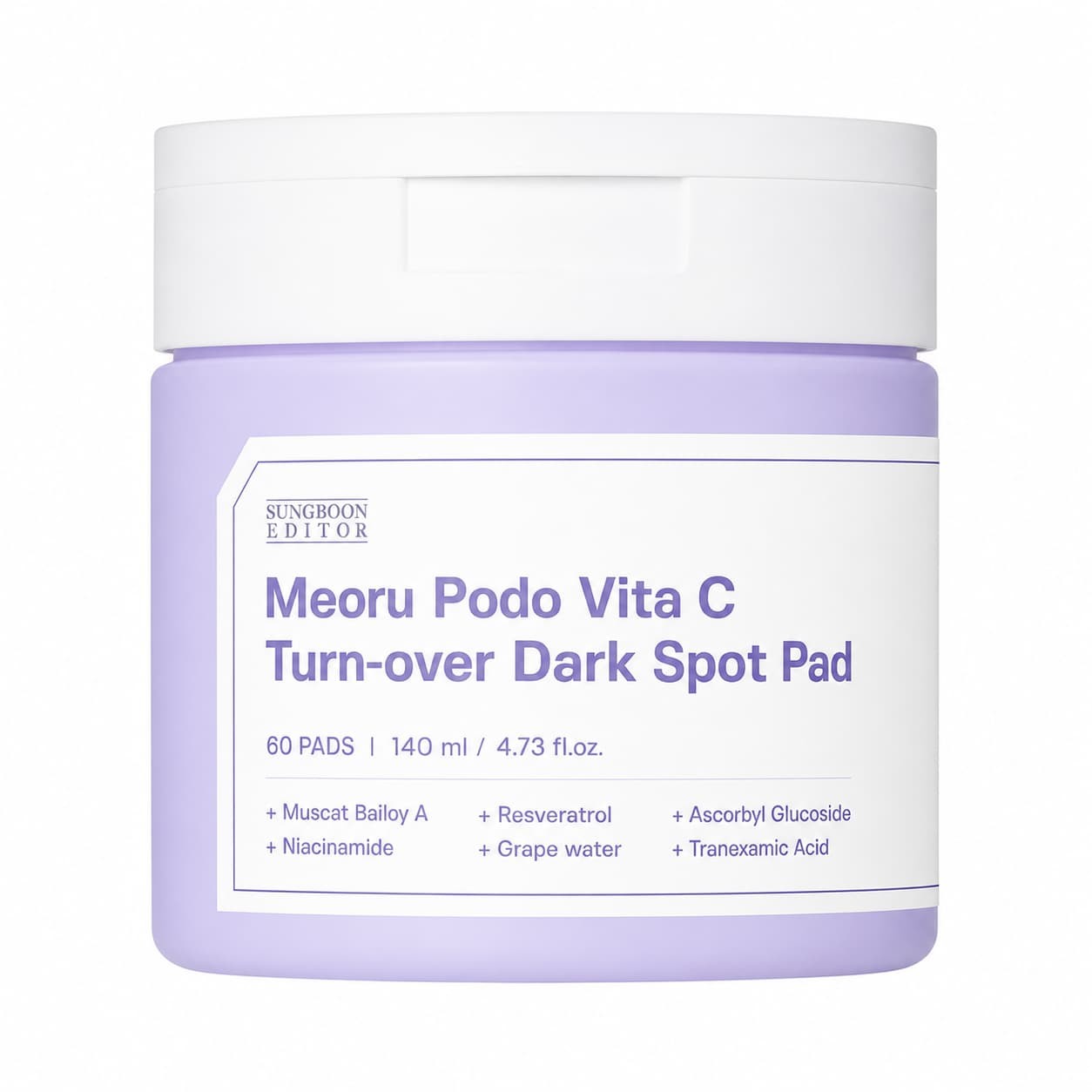 Sungboon Editor - Discos de tónico iluminadores antimanchas - Meoru Podo Vita C Turn-over Dark Spot Pad - 140 ml (80 pads)