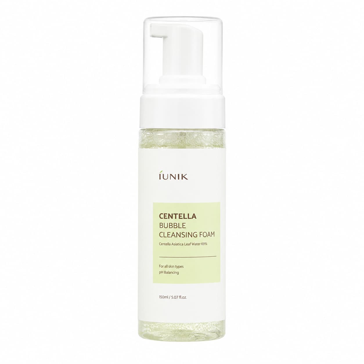 iUNIK Centella Bubble Cleansing Foam 150 ml – Espuma limpiadora suave y calmante