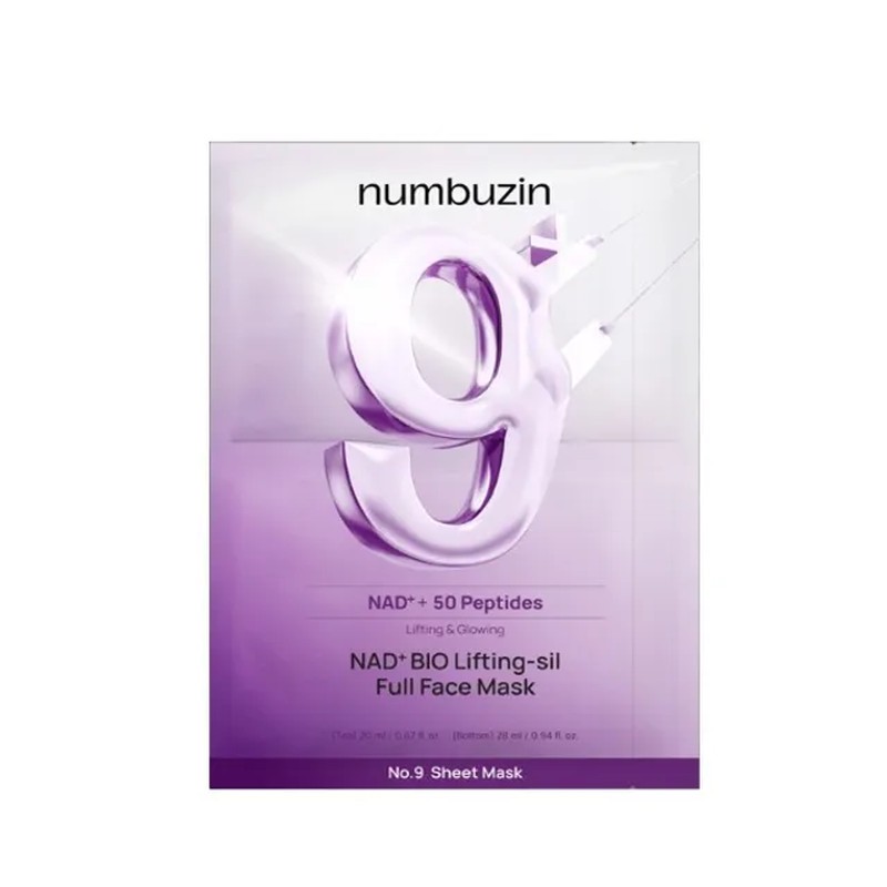 Numbuzin No.9 NMN + 50 Peptides Bio Lifting-sil Full Face Mask (1 unidad) – Mascarilla tensora
