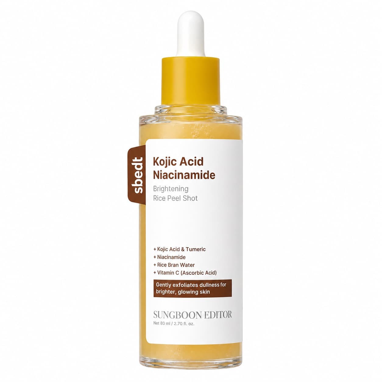Sungboon Editor - exfoliante químico iluminador - Kojic Acid Niacin Brightening Rice Peel Shot - 80 ml