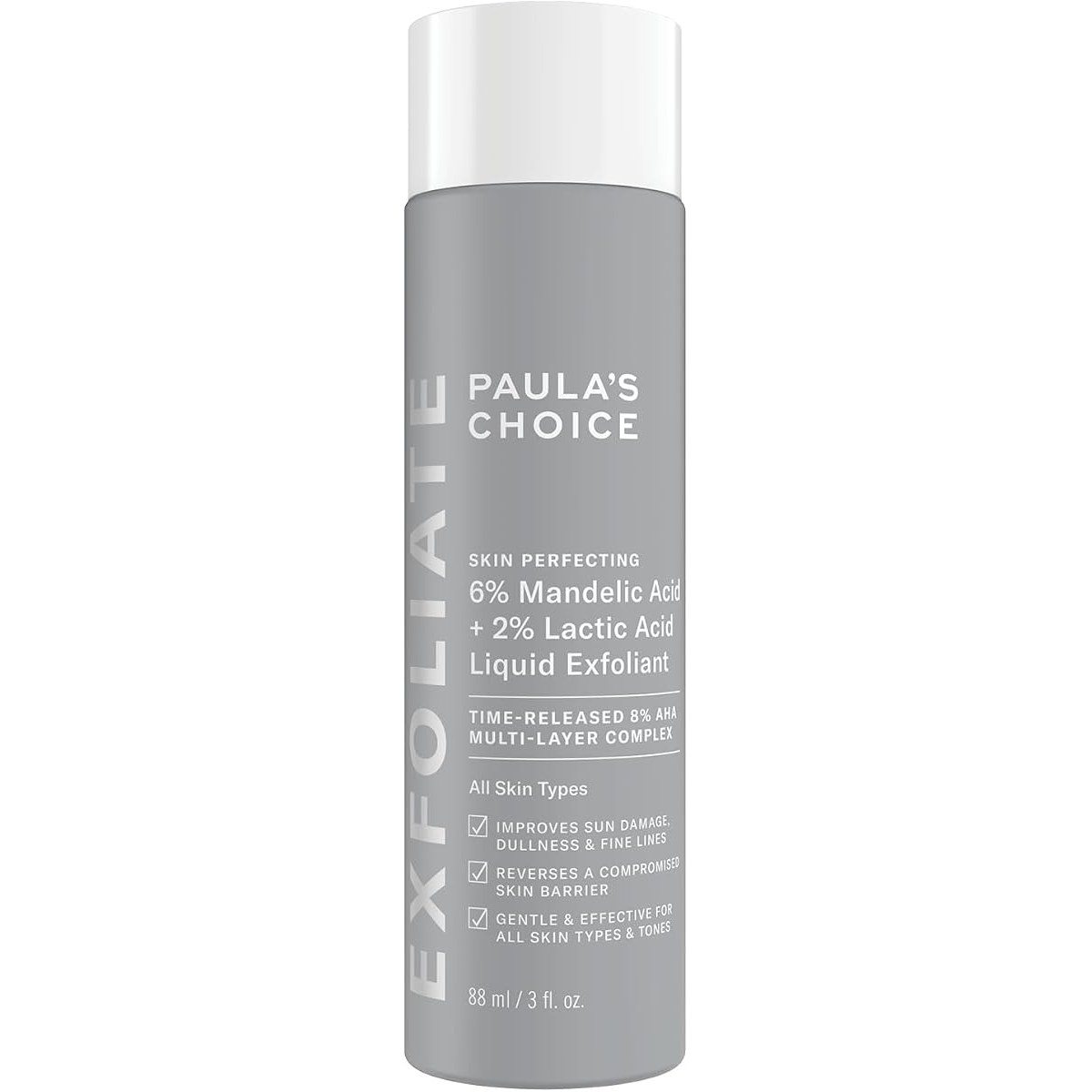 Paula's Choice 6% Mandelic + 2% Lactic Acid AHA Liquid Exfoliant 88 ml – Exfoliante AHA con ácido mandélico y láctico