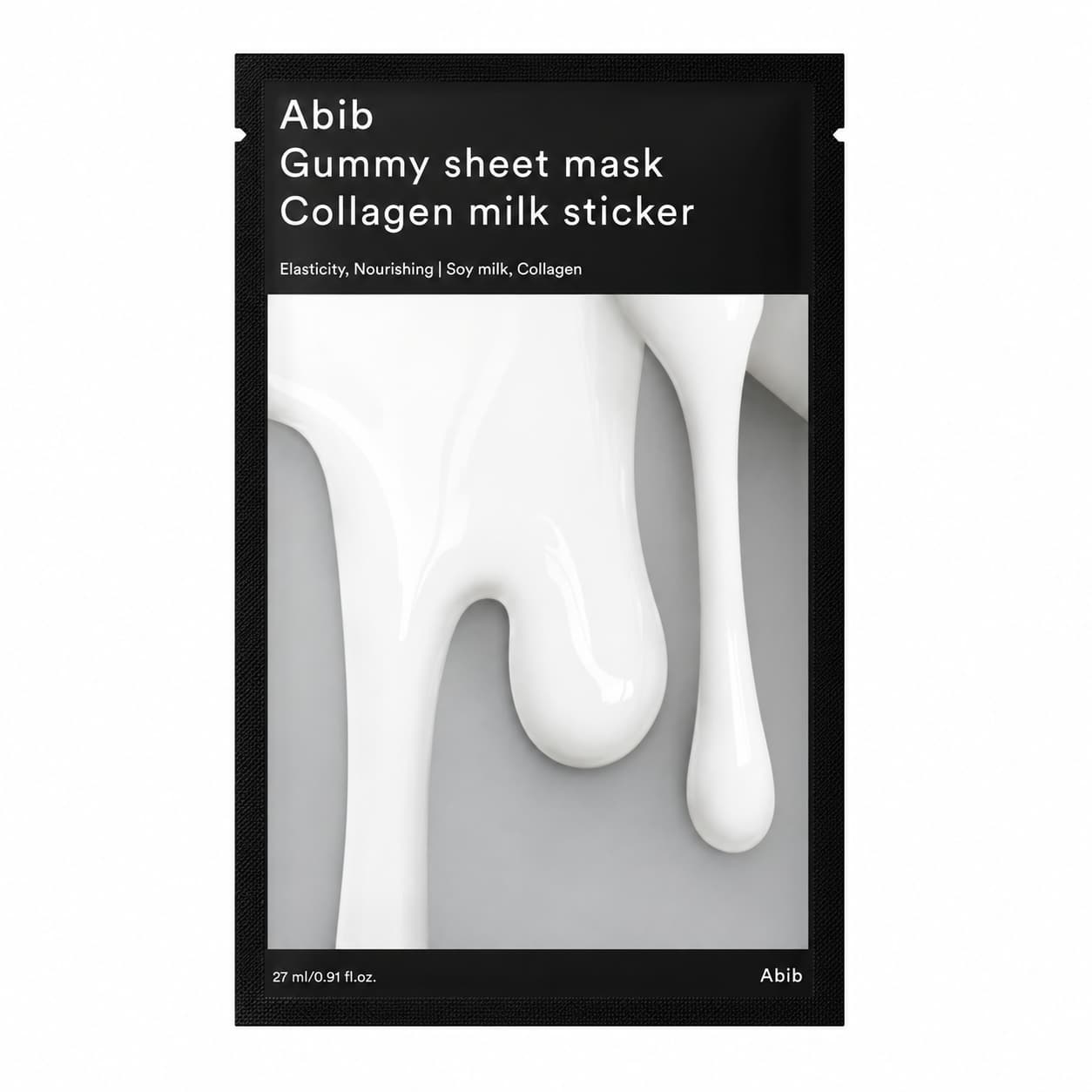 Abib - 1 sheet - Mascarilla de tejido nutritiva con colágeno y leche / Gum Sheet Mask Collagen Milk Sticker