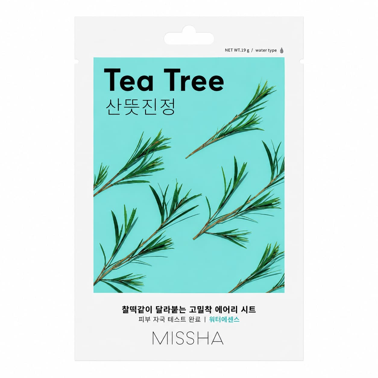 Missha - Airy Fit Sheet Mask Árbol del té - Mascarilla facial ultraligera - 1 unidad