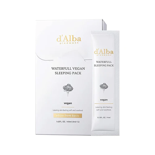 d'Alba Waterfull Vegan Sleeping Pack 12x4ml – Mascarilla de Noche Vegana Waterfull 12x4ml