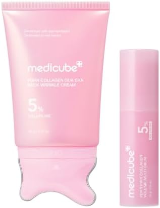 medicube PDRN Duo for Expression Lines and Facial Contour – PDRN Pink Collagen Multi Balm 10 g + PDRN Neck GuaSha Cream 90 g