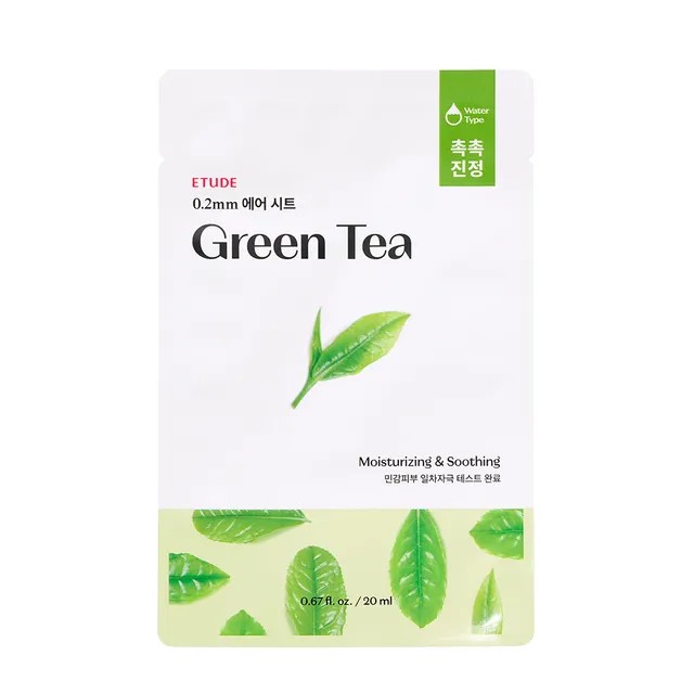 Etude House - 0.2 Air Mask Renewal - Green Tea – Mascarilla facial de té verde (20 ml)