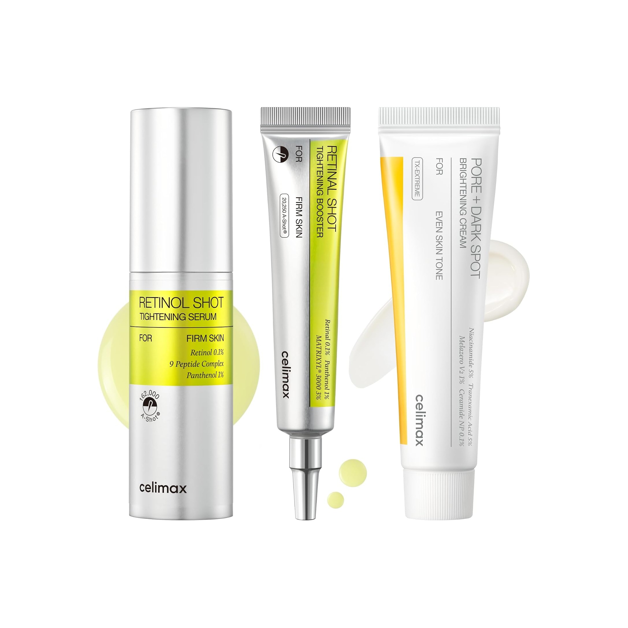 Celimax Set Antiedad – Retinal Booster + Pore Dark Spot Cream + Retinol Serum