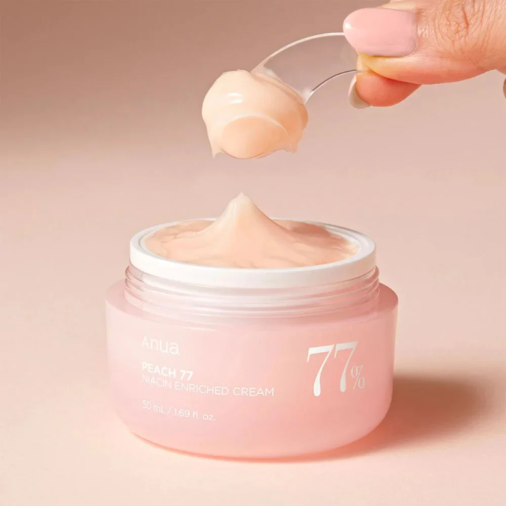 Texture Anua Peach 77 Niacin Enriched Cream 50ml – Crema Enriquecida Peach 77 Niacinamida