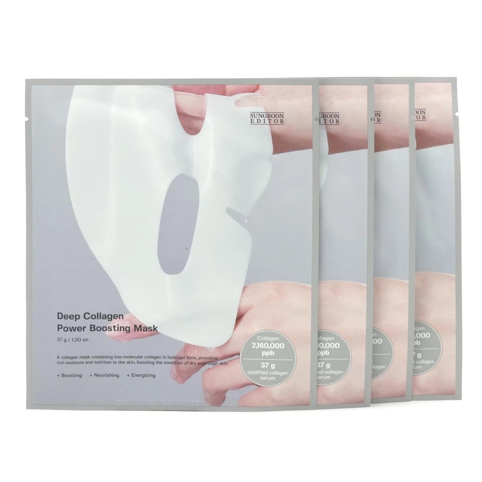 Sungboon Editor - set de mascarillas faciales - Deep Collagen Power Boosting Mask - 4 unidades