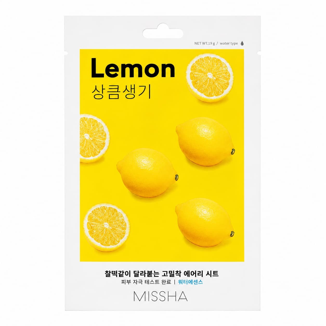 Missha - Airy Fit Sheet Mask Limón - Mascarilla facial ultraligera - 1 unidad