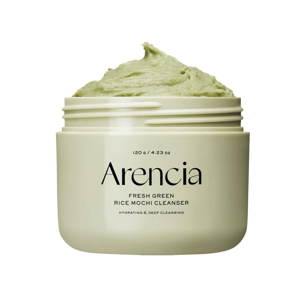 Arencia - Fresh Green Rice Mochi Cleanser – Limpiador facial multifunción con arroz fermentado, té verde y hamamelis - 120 g