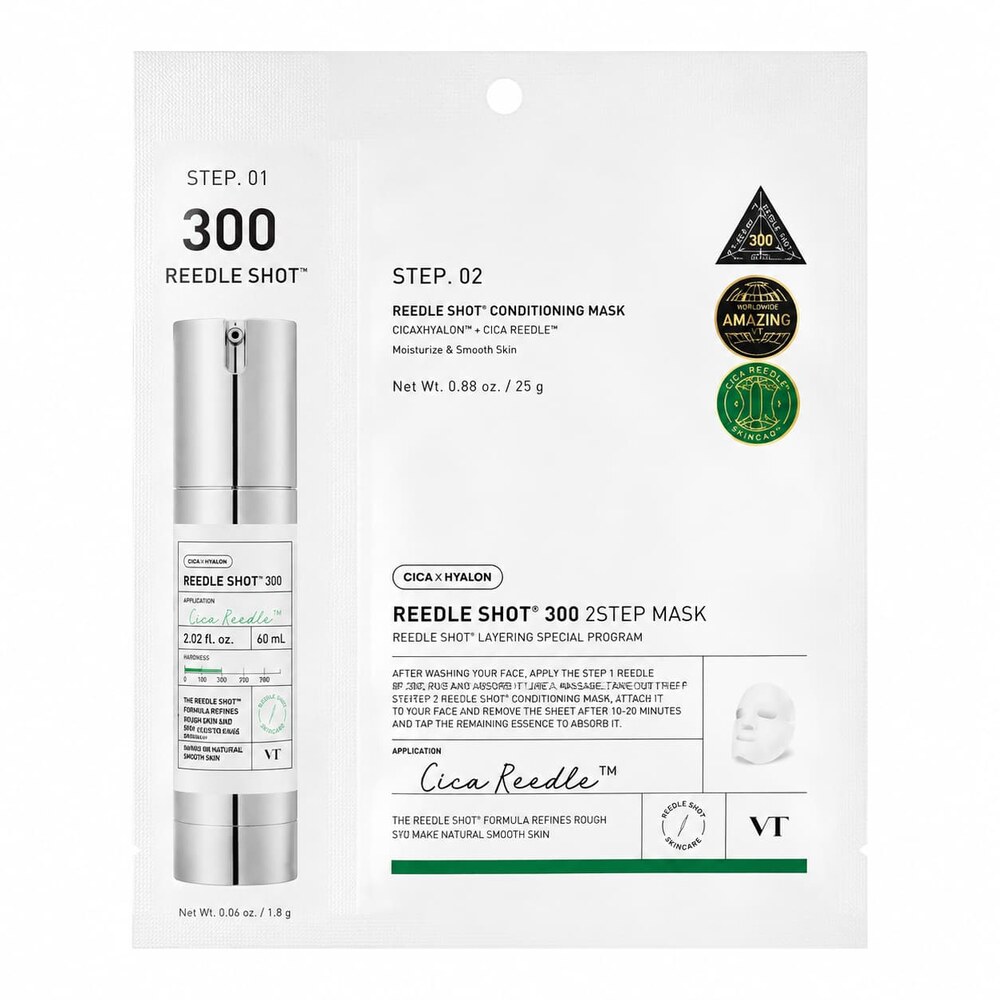VT Cosmetics - Reedle Shot 300 2-Step Mask - Mascarilla en 2 pasos nivel intermedio - Pack de 5