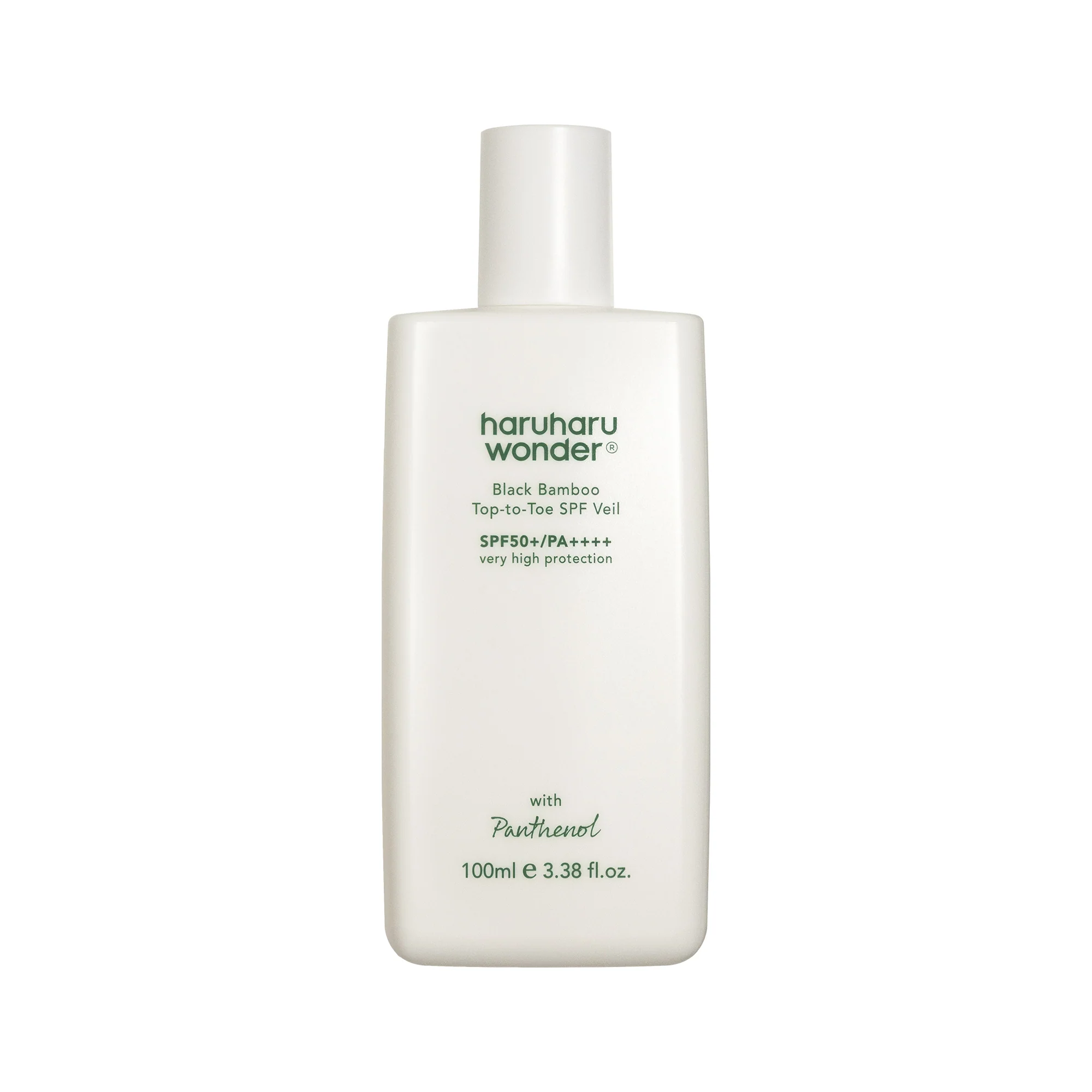 Haruharu Wonder Black Bamboo Top-to-Toe SPF Veil SPF50+ PA++++ 100ml – Protector solar rostro y cuerpo
