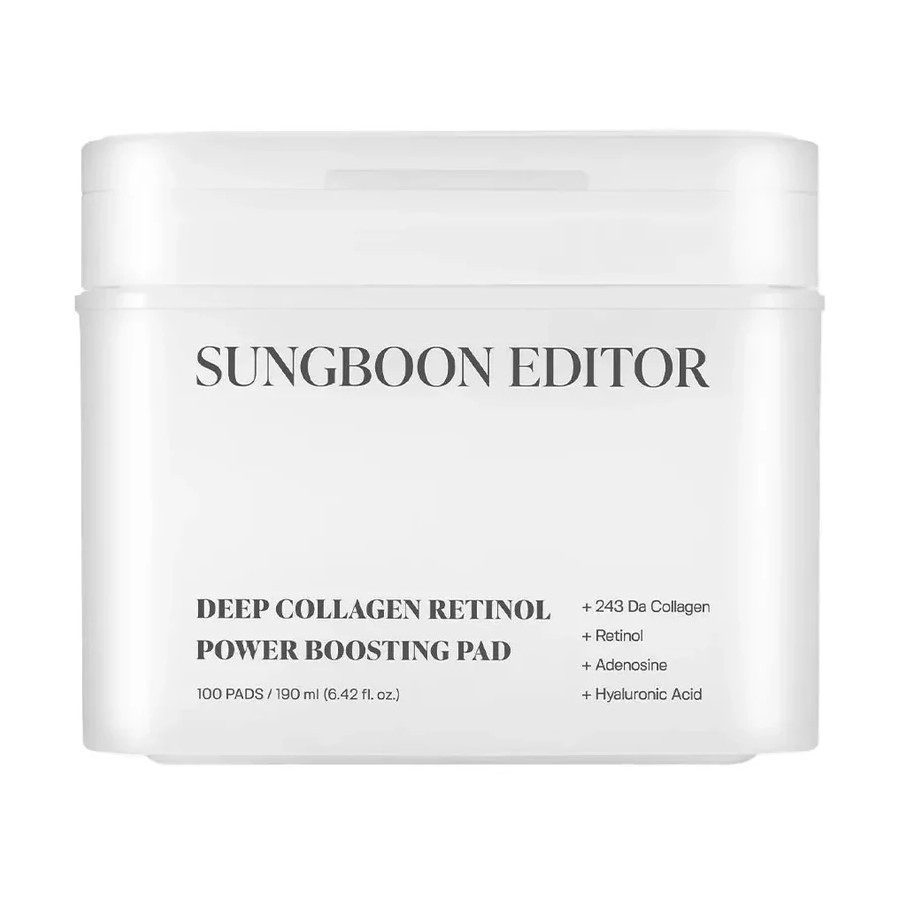 Sungboon Editor - Discos de tónico con retinol y colágeno - Deep Collagen Retinol Power Boosting Pad - 190 ml (100 uds)