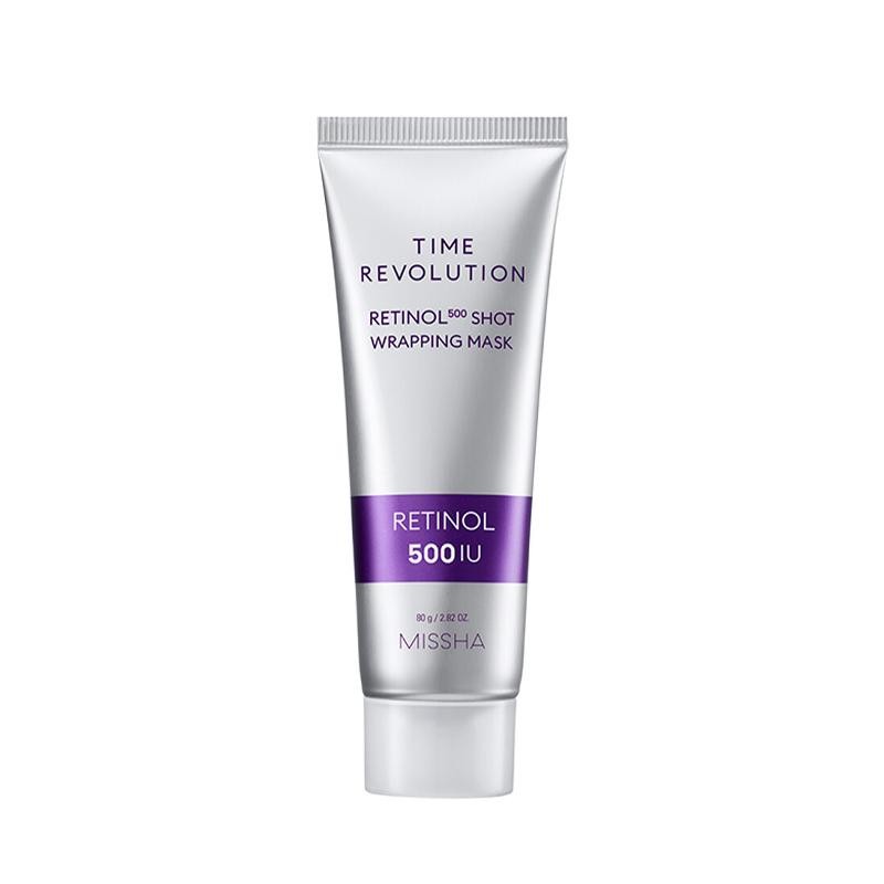 Missha - Time Revolution Retinol 500 Shot Wrapping Mask - Mascarilla antiedad con retinol - 80 g