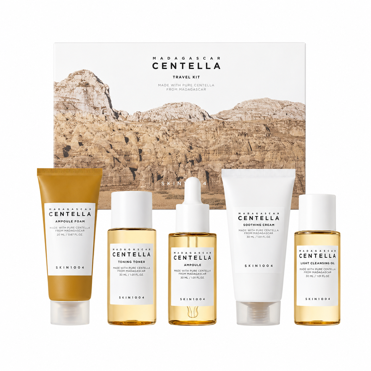SKIN1004 Madagascar Centella Travel Kit – Set de viaje 5 pasos