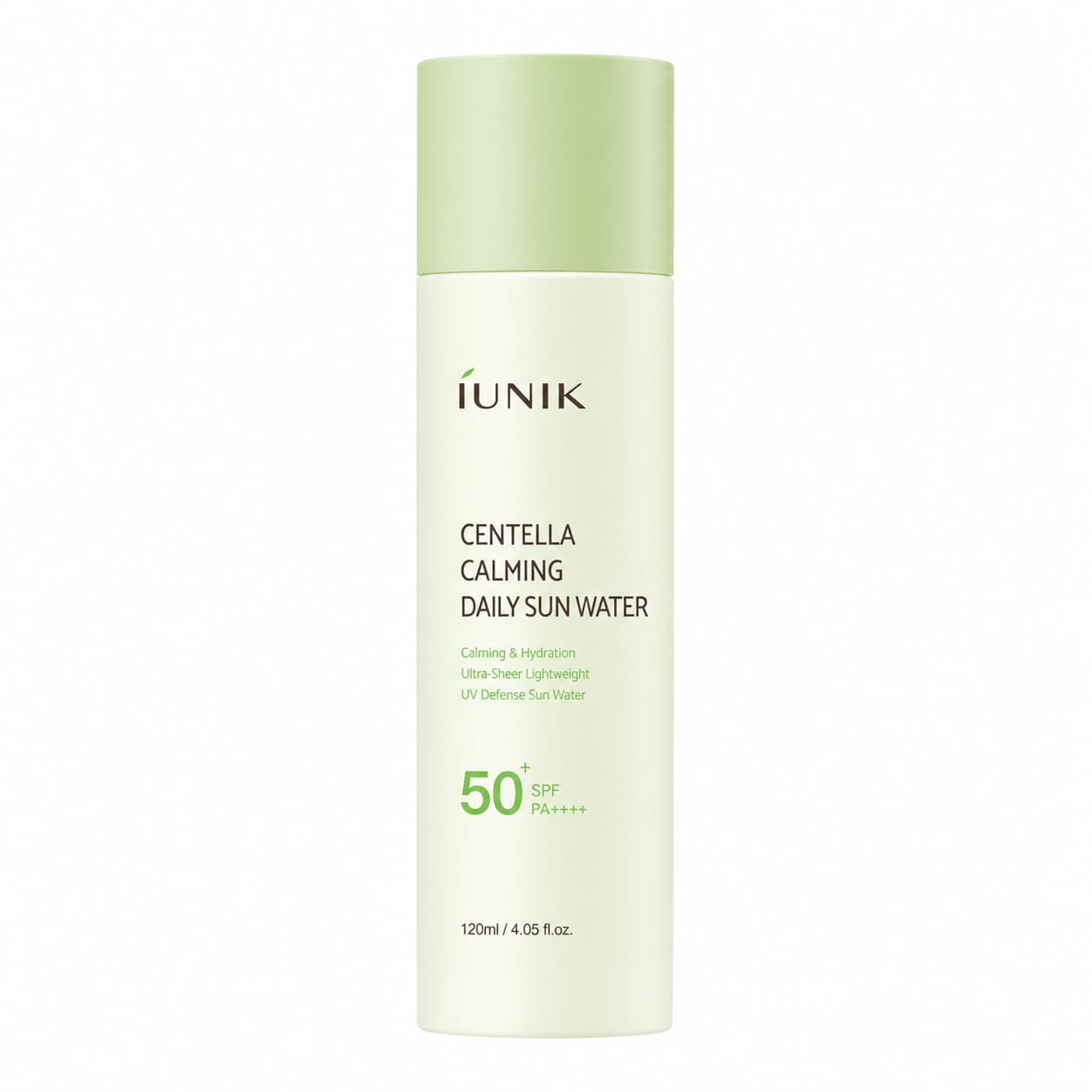iUNIK Centella Calming Daily Sun Water 120 ml – protector solar hidratante y calmante de uso diario