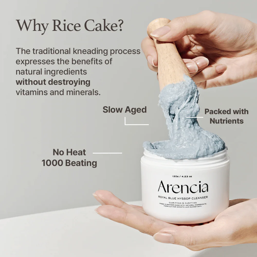 Textura Arencia - Fresh Blue Hyssop Rice Mochi Cleanser – Pasta limpiadora hidratante con hisopo azul, arroz y arcilla bentonita - 120 g