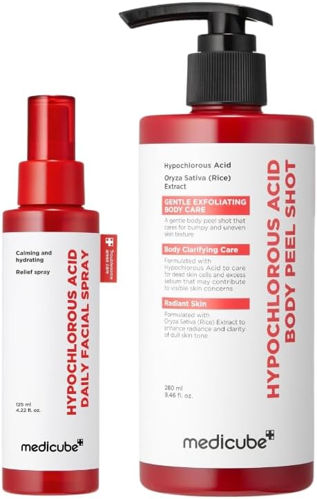 Medicube Fresh Body Peel Duo: Hypochlorous Acid Daily Facial Spray 125 ml + Body Peel Shot 280 ml