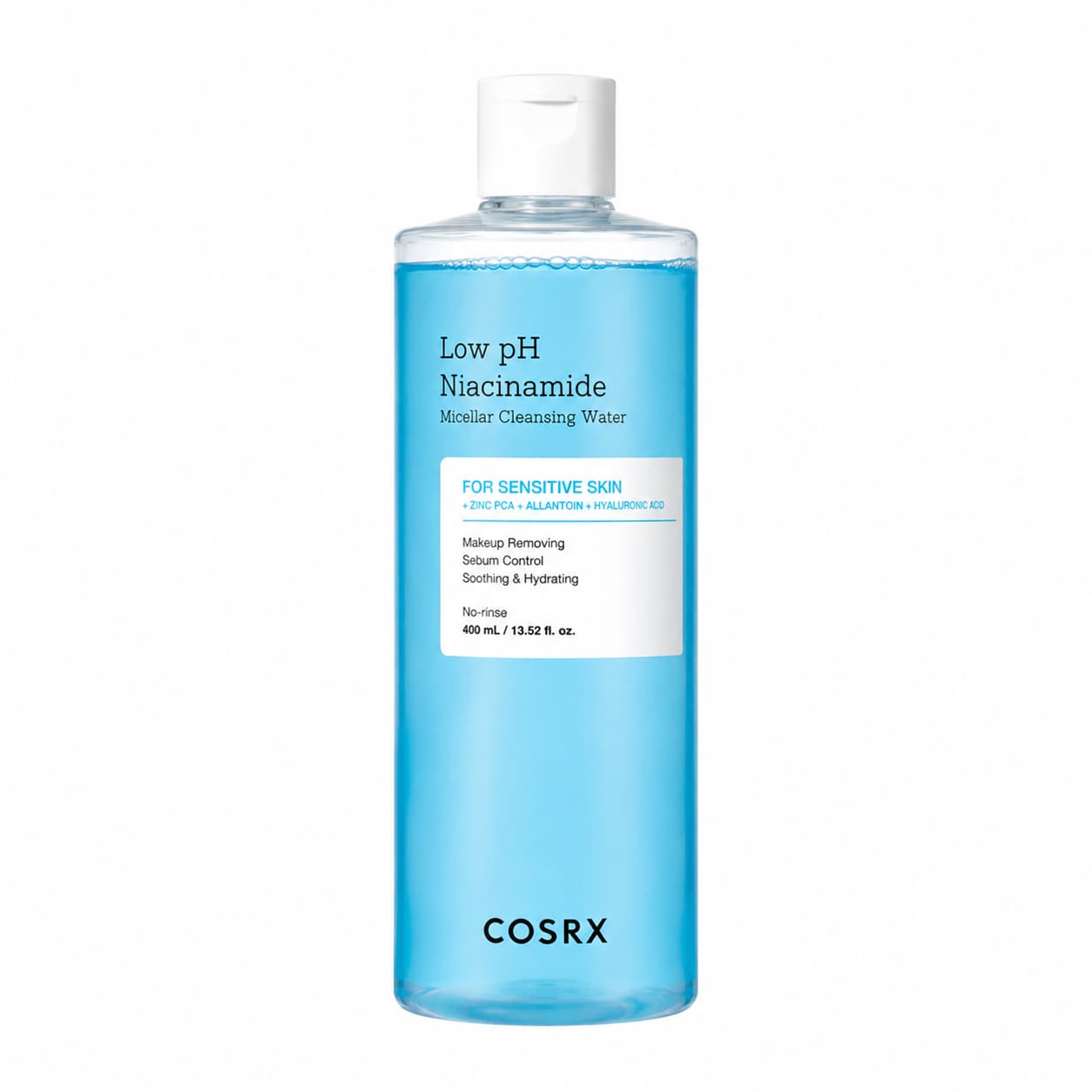 COSRX Low pH Niacinamide Micellar Cleansing Water, 400ml – Agua limpiadora con niacinamida (400 ml)
