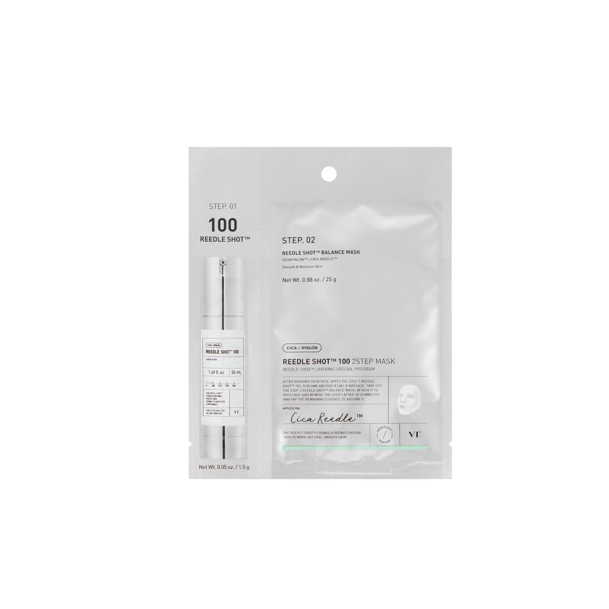 VT Cosmetics - Step Mask - Reedle Shot 100 2 - Tratamiento en 2 pasos: sérum y mascarilla