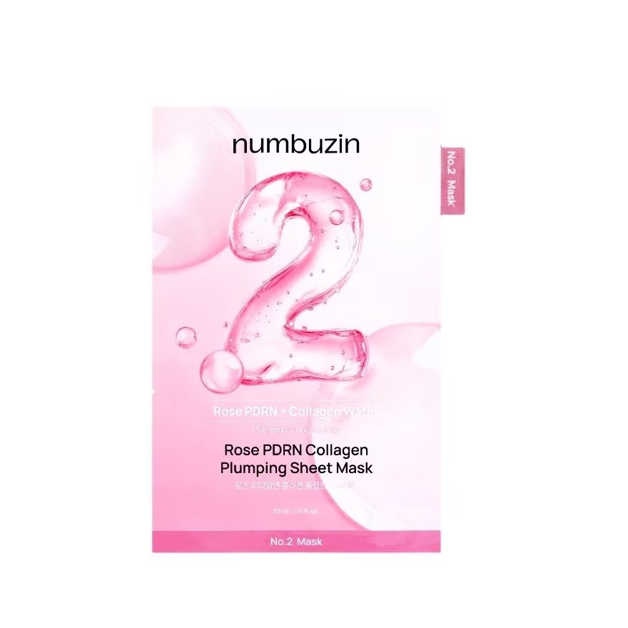 Numbuzin No.2 Rose PDRN Collagen Plumping Sheet Mask (1 unidad) – Mascarilla rellenadora