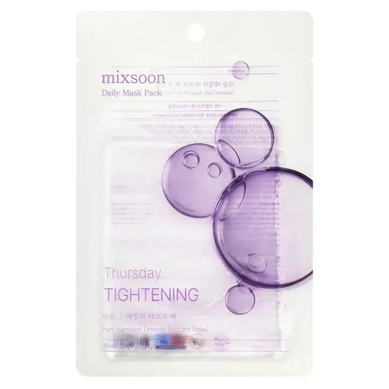 Mixsoon - Daily Mask Pack Thursday Tightening - Mascarillas reafirmantes - 10 unidades