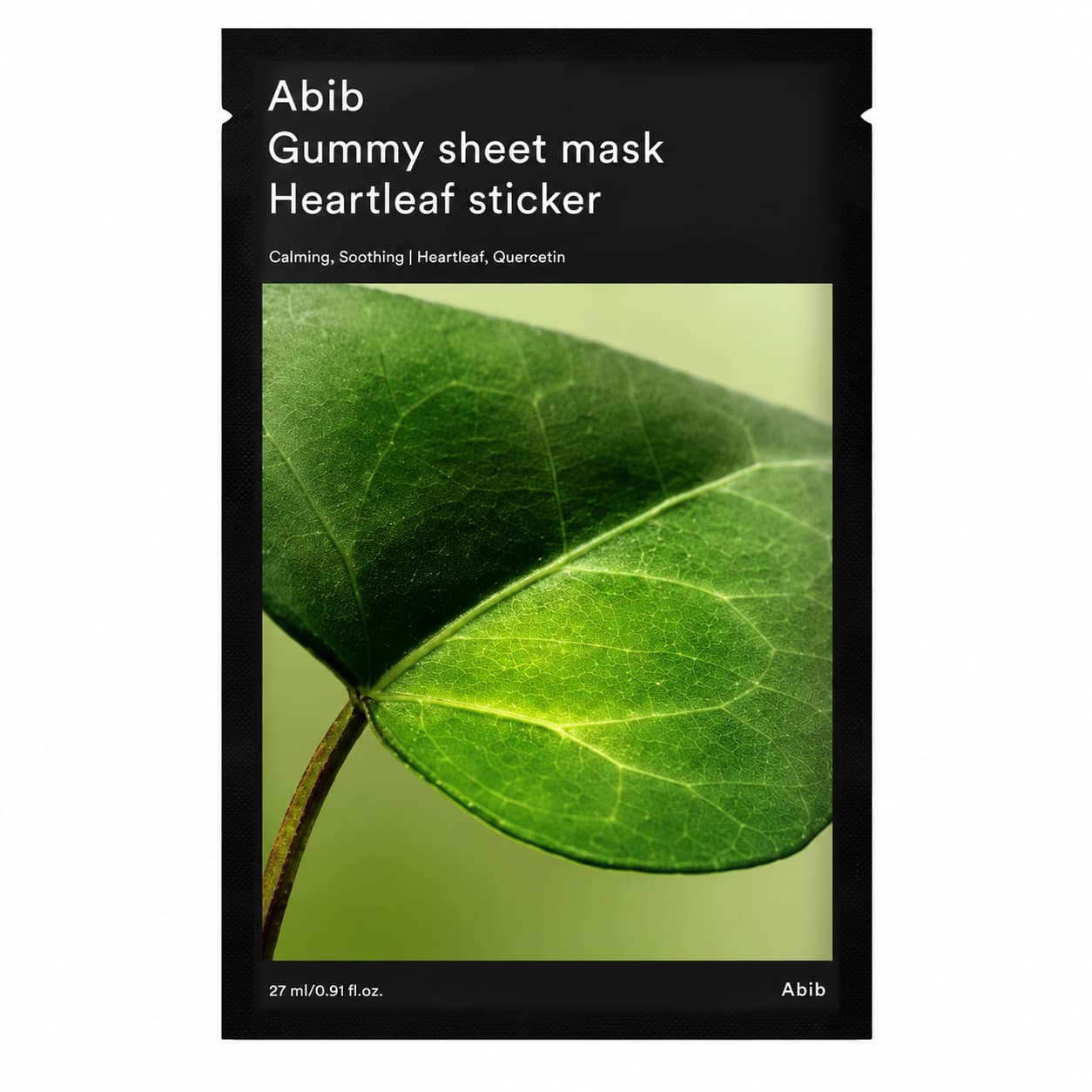 Abib - 1 sheet - Mascarilla de tejido calmante con Heartleaf / Gummy Sheet Mask Heartleaf Sticker