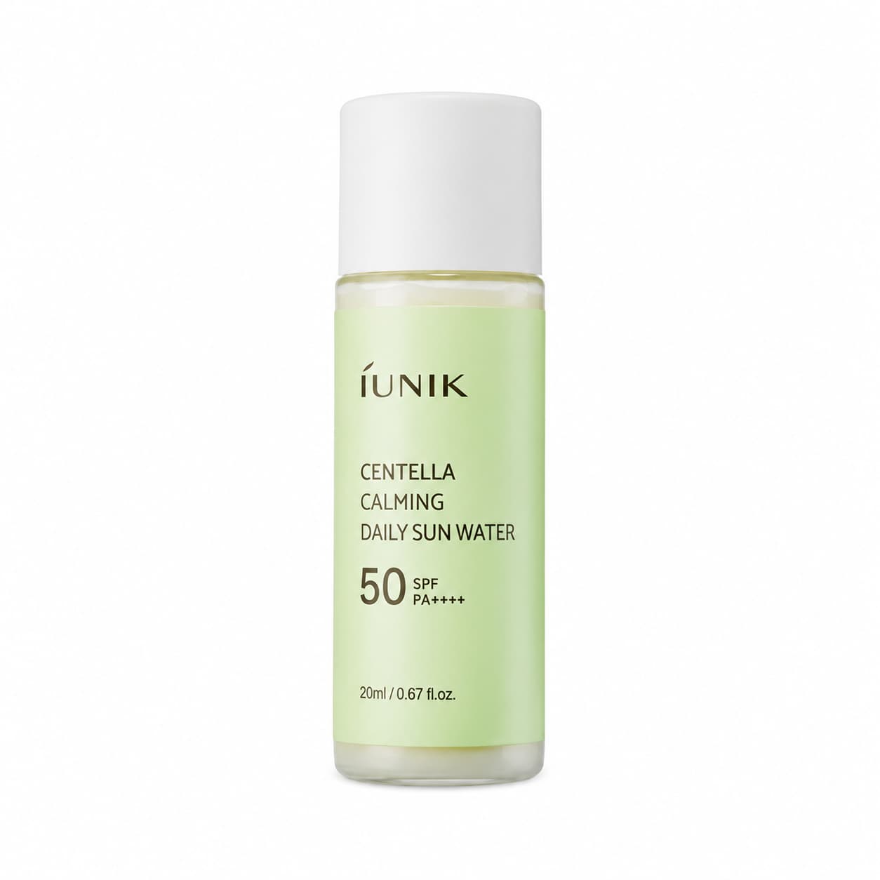 iUNIK Centella Calming Daily Sun Water 20 ml – protector solar hidratante y calmante