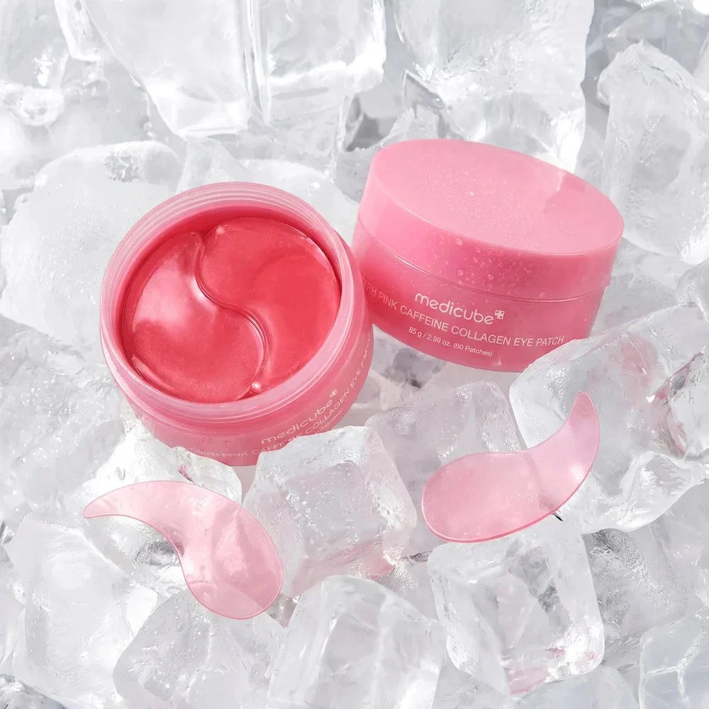 Medicube PDRN Pink Caffeine Collagen Eye Patch 85g (60 uds) – Parches de hidrogel para contorno de ojos con PDRN, retinol, colágeno y cafeína 2