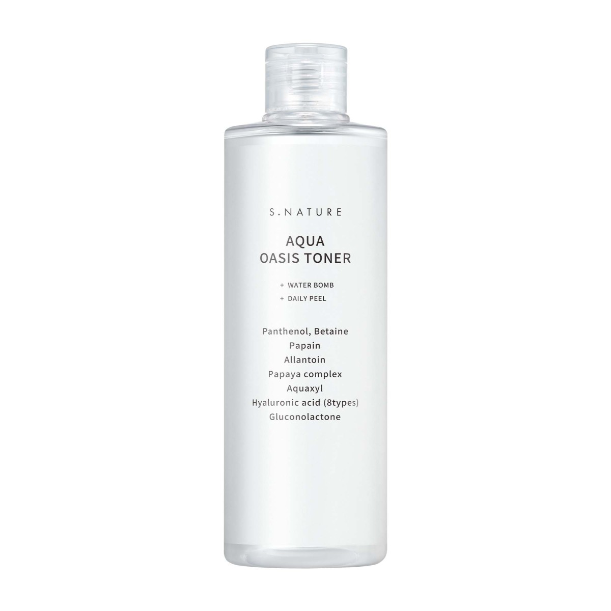S.NATURE - Tónico hidratante y calmante con PHA y ácido hialurónico - Aqua Oasis Toner - 300 g