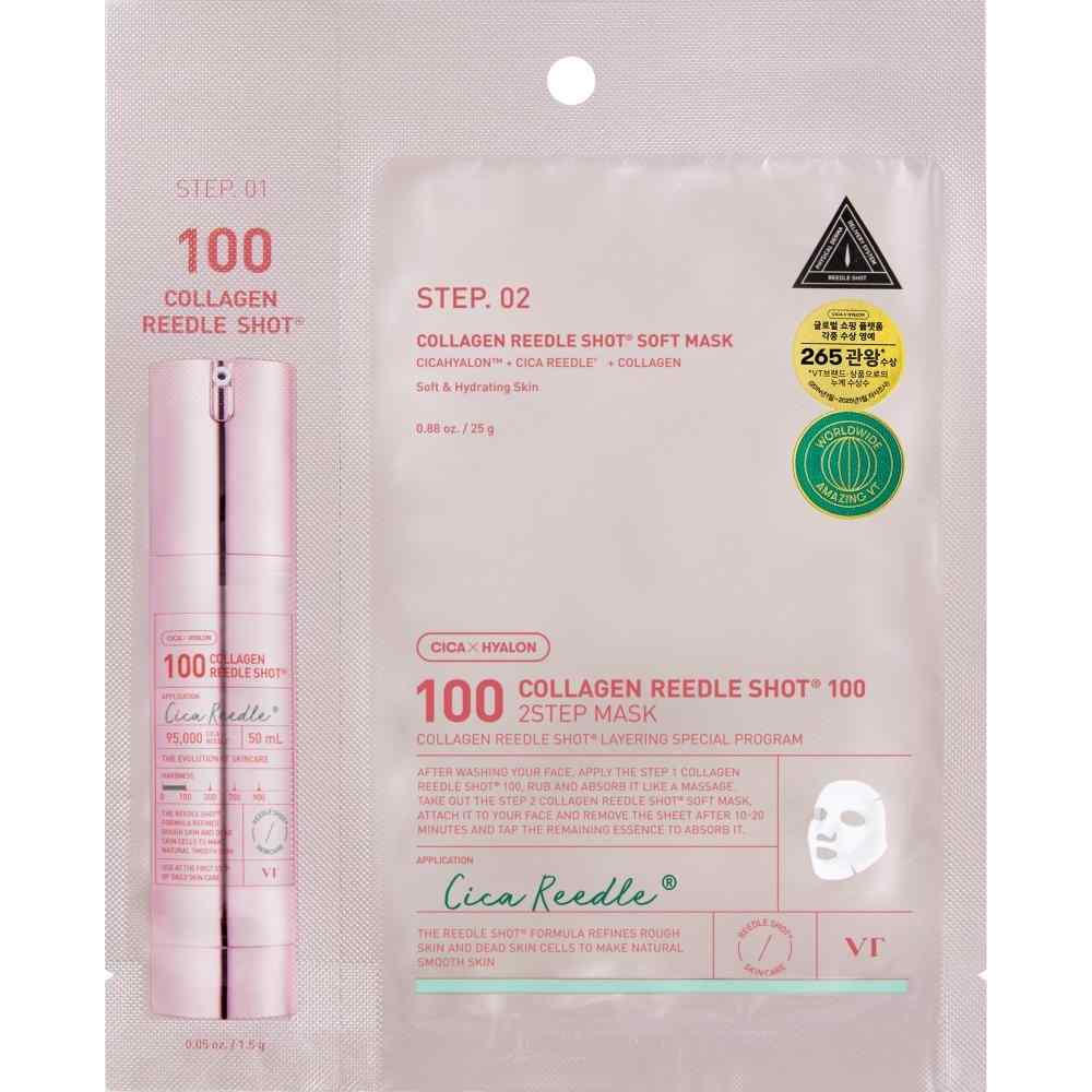 VT Cosmetics Collagen Reedle Shot 100 2 Step Mask, 26.5g, 1 piece