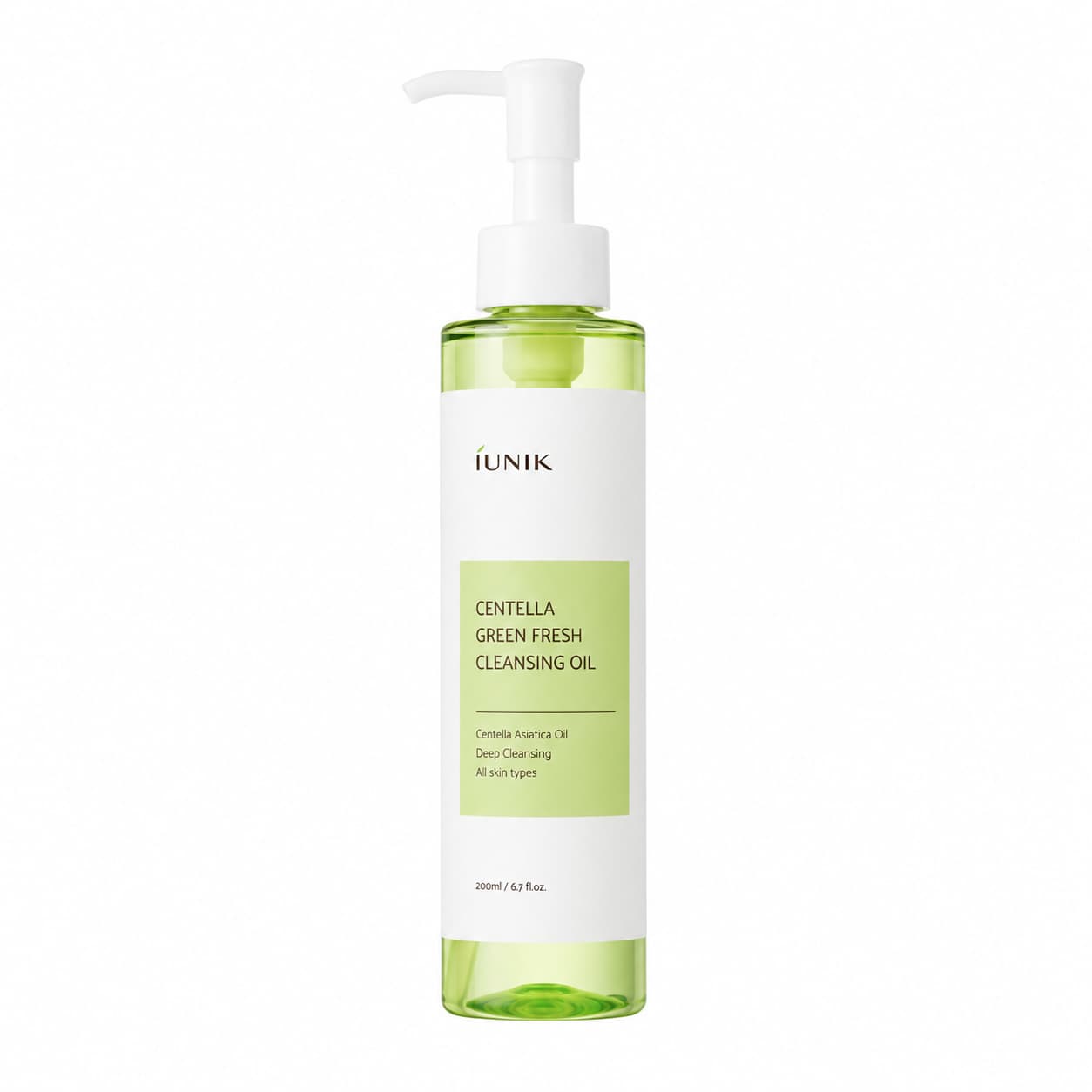 iUNIK Centella Green Fresh Cleansing Oil 200 ml – Aceite limpiador ligero con centella asiática